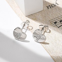 Rack Plating Brass Micro Pave Clear Cubic Zirconia Stud Earrings&nbsp;EJEW-K299-01P
