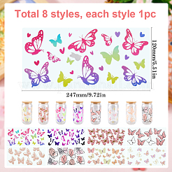 8Pcs 8 Styles UV Plastic Cup Wrap Transfer Stickers&nbsp;DIY-SP0002-29C