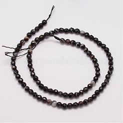Natural Black Agate Bead Strands&nbsp;G-G882-4mm-D06