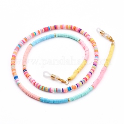 Rainbow Polymer Clay Heishi Beaded Eyeglasses Chains&nbsp;AJEW-EH00316