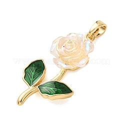 Electroplated Brass Resin Pendants&nbsp;KK-C264-01G