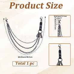 1Pc Alloy 3 Layer Chain Belts for Pants&nbsp;AJEW-GF0011-93C