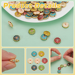 70Pcs 7 Colors Alloy Enamel Beads&nbsp;ENAM-PH0002-89