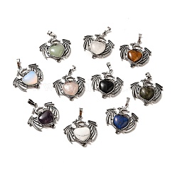 Natural & Synthetic Mixed Gemstone Heart Pendants&nbsp;KK-K331-01AS