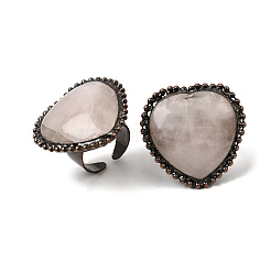 Natural Rose Quartz Cuff Open Rings&nbsp;GG-CBAB410-02A