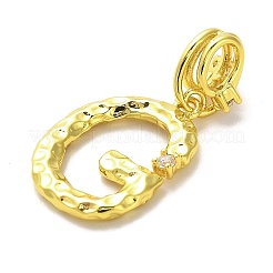 Rack Plating Brass Micro Pave Cubic Zirconia European Dangle Charms&nbsp;KK-L210-015G-G