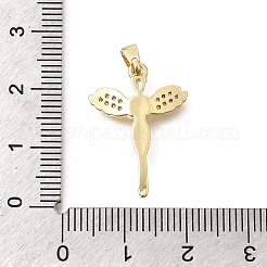Brass Clear Cubic Zirconia Pendants&nbsp;KK-B187-20G