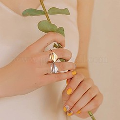 925 Sterling Silver Triangle Open Cuff Ring for Men Women&nbsp;JR882B