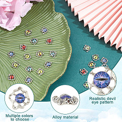 30Pcs 6 Colors Evil Eye Alloy Glass Cabochons&nbsp;MRMJ-GO0001-03