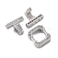 Brass Micro Pave Clear Cubic Zirconia Fold Over Clasps&nbsp;KK-P291-12P