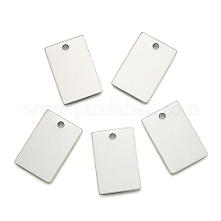 Tarnish Resistant 201 Stainless Steel Rectangle Mirror Polished Finish Stamping Blank Tag Pendants&nbsp;STAS-S031-01
