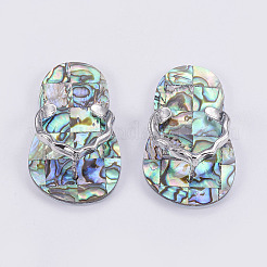 Abalone Shell/Paua Shell Pendants&nbsp;SSHEL-L008-18P