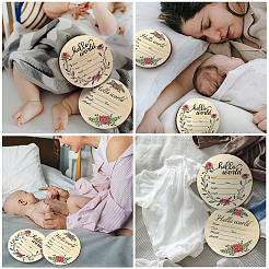 2Pcs 2 Style Single-face Printed Wooden Baby Photo Props&nbsp;DJEW-WH0600-004