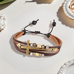 1Pc PU Leather Multi-strand Bracelets&nbsp;BJEW-CL0001-53