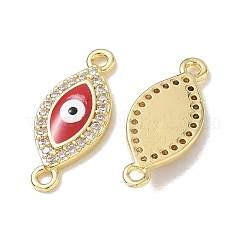 Brass Micro Pave Clear Cubic Zirconia Connector Charms&nbsp;CU-CBA6305-12G-A