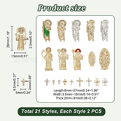 42Pcs 21 Style Alloy Cabochons&nbsp;MRMJ-GA0001-18