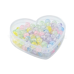 100Pcs 5 Colors Transparent Crackle Acrylic Beads&nbsp;CACR-FS0001-02