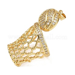 Brass Micro Pave Cubic Zirconia Pendants&nbsp;KK-S526-10G-E