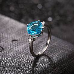 Fashion Classical Platinum Plated Brass Elegant Square Cubic Zirconia Rings&nbsp;RJEW-EE0001-100P02-B