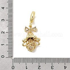 Brass Micro Pave Cubic Zirconia European Dangle Charms&nbsp;KK-L258-07G-01