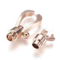 304 Stainless Steel Fold Over Clasps&nbsp;STAS-F123-12RG