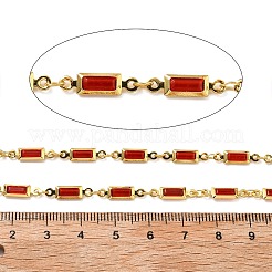 Brass Glass Rectangle Link Chains&nbsp;CHC-R001-01G-03