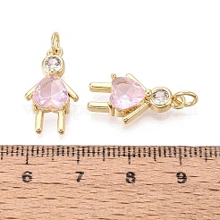Brass Micro Pave Cubic Zirconia Pendants&nbsp;KK-N287-32B-G