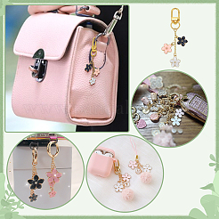 8Pcs Flower Alloy Enamel Pendant Keychain&nbsp;KEYC-PH01569
