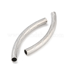 Brass Curved Tube Beads&nbsp;KK-B120-01G-P