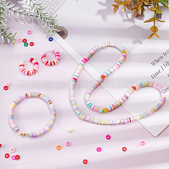 8Strands 4 Colors Handmade Polymer Clay Beads Strands&nbsp;CLAY-PH0001-54