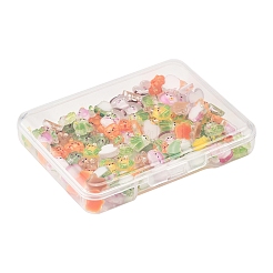 100Pcs 10 Styles Cartoon Transparent Resin Cabochons&nbsp;CRES-FS0001-20