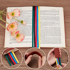 5Pcs 5 Colors Colorful Ribbon PU Leather Bookmarks&nbsp;AJEW-CP0003-86A