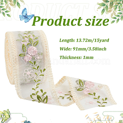 Polyester Embroidery Flower Lace Ribbons&nbsp;DIY-FG0004-74
