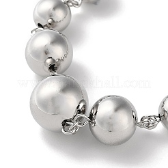 Rack Plating Brass Graduated Beaded Necklaces & Round Ball Link Chain Bracelets&nbsp;SJEW-H066-01P