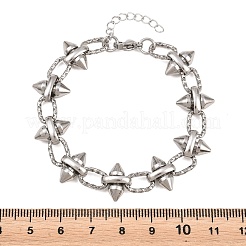 Punk 304 Stainless Steel Spiked Link Chain Bracelets for Women&nbsp;SA-H001-21P