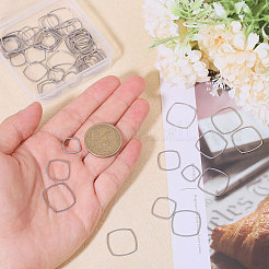 90Pcs 3 Styles 304 Stainless Steel Linking Rings&nbsp;STAS-CA0002-22