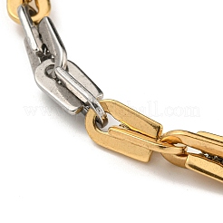 Ion Plating(IP) Two Tone 201 Stainless Steel Arch Link Chain Bracelet&nbsp;BJEW-B078-05GP
