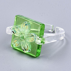 Transparent Resin Cuff Rings&nbsp;RJEW-T017-03A
