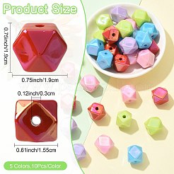 50Pcs 5 Colors UV Plating Opaque Acrylic Beads&nbsp;OACR-FS0002-87
