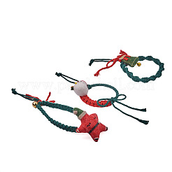 3Pcs 3 Style Christmas Theme Cotton Weave Pendant Decorations Sets&nbsp;HJEW-CF0001-12