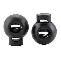1-Hole Dyed Iron Spring Loaded Eco-Friendly Plastic Round Buckle Cord Toggle Lock Beans Stoppers for Sportwear Luggage Backpack Straps&nbsp;LS-X-FIND-E004-60B-18mm