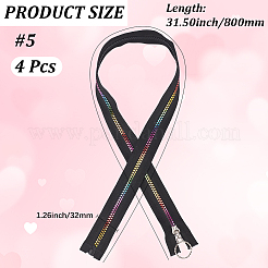4Pcs #5 Nylon Coil Zippers Rainbow Zipper Tape&nbsp;SENE-CY0001-13B-01