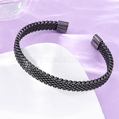 316 Surgical Stainless Steel Cuff Bangles for Men&nbsp;BJEW-P319-05A-B