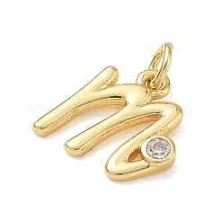 Brass Micro Pave Clear Cubic Zirconia Charms&nbsp;KK-D289-66G-M