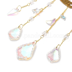 Quartz Crystal & Brass Pendant Decorations&nbsp;HJEW-M007-02A-G