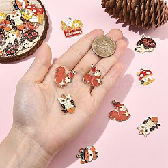 24Pcs 6 Styles Thanksgiving Theme Alloy Enamel Pendants&nbsp;FIND-YW0011-18