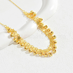 Fashionable Vintage Brass Metal Clover Link Chain Bell Tassel Necklaces for Women&nbsp;OK9797