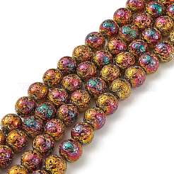 Electroplated Natural Lava Rock Beads Strands&nbsp;G-S352-30D-07