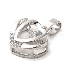 Brass Micro Pave Clear Cubic Zirconia Pendants&nbsp;KK-M275-45P