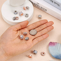 14Pcs 7 Style Zinc Alloy Rhinestone Beads&nbsp;ALRI-PJ0001-01